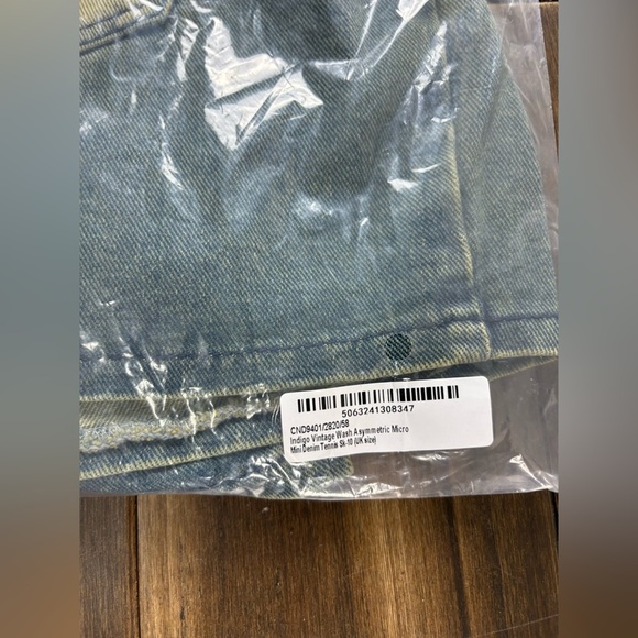 NWT PLT Indigo Vintage Wash Asymmetric Micro Denim Mini Tennis Skirt y2k - Picture 5 of 7